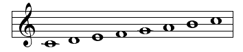 c major scale treble clef